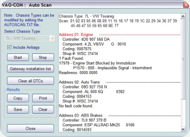 VagCom AutoScan Errors